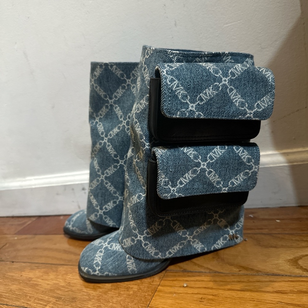 Michael Kors Blue Denim Ankle Boots